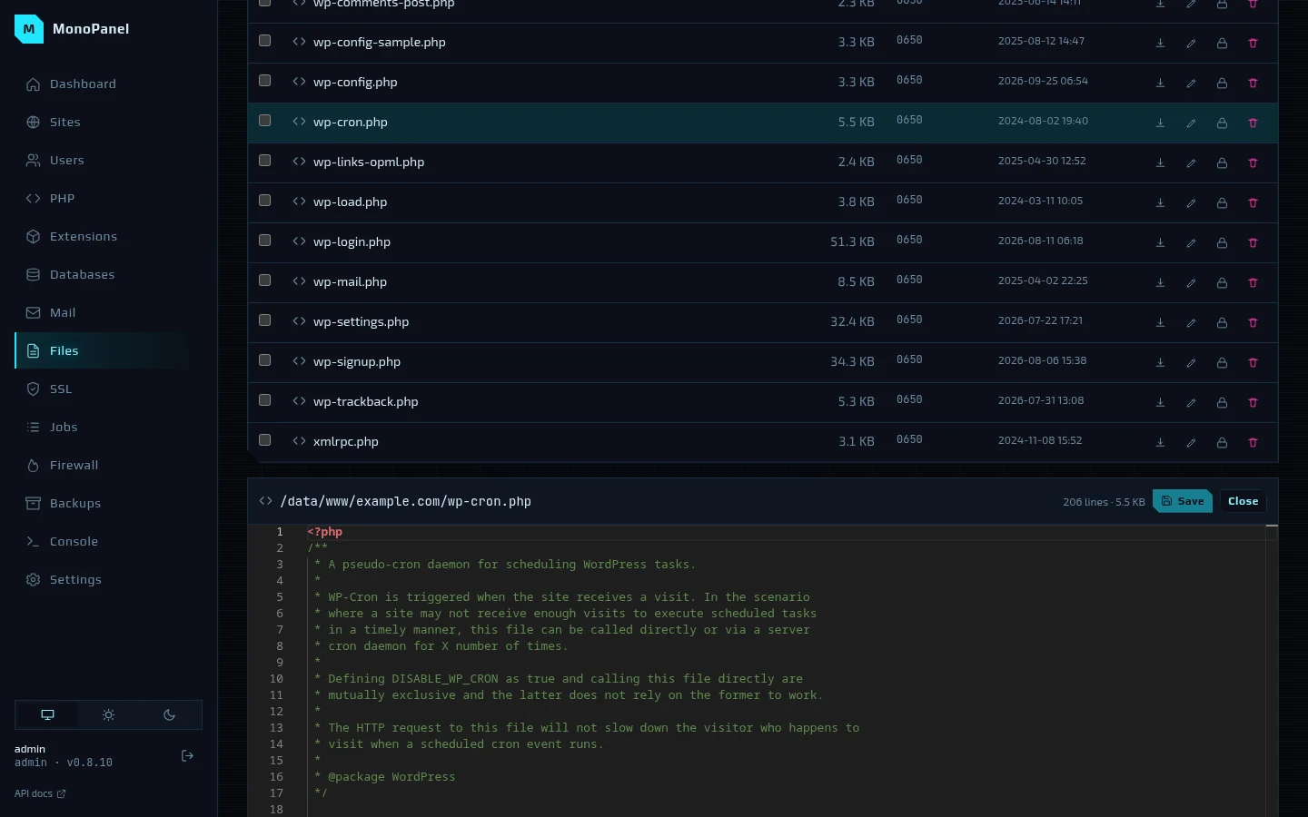 File editor on Monaco