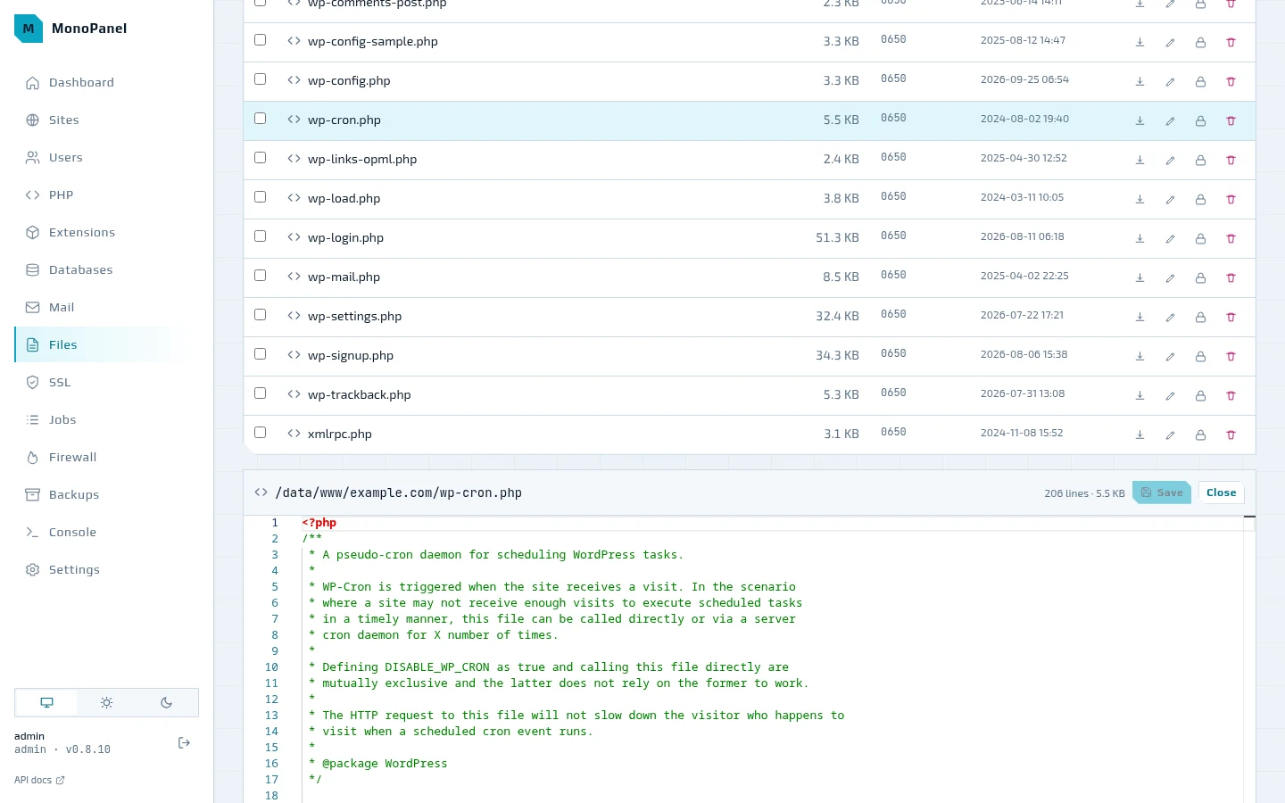 File editor on Monaco